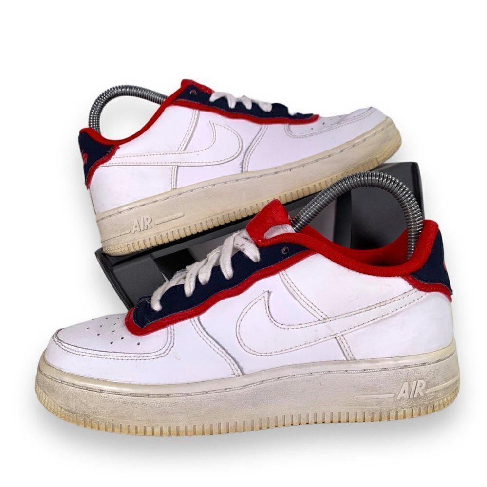 Nike Air Force 1 AF1 LV8 White / Blue‎ / Red BV1084-101 Youth 4.5 Women's 6